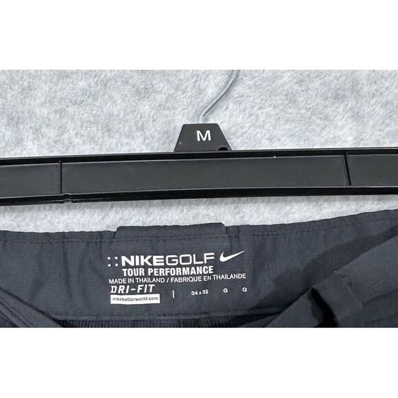 Nike Golf Mens Tour Performance Dri Fit Pants Size 34x32 Black Straight Leg Read - Picture 4 of 9